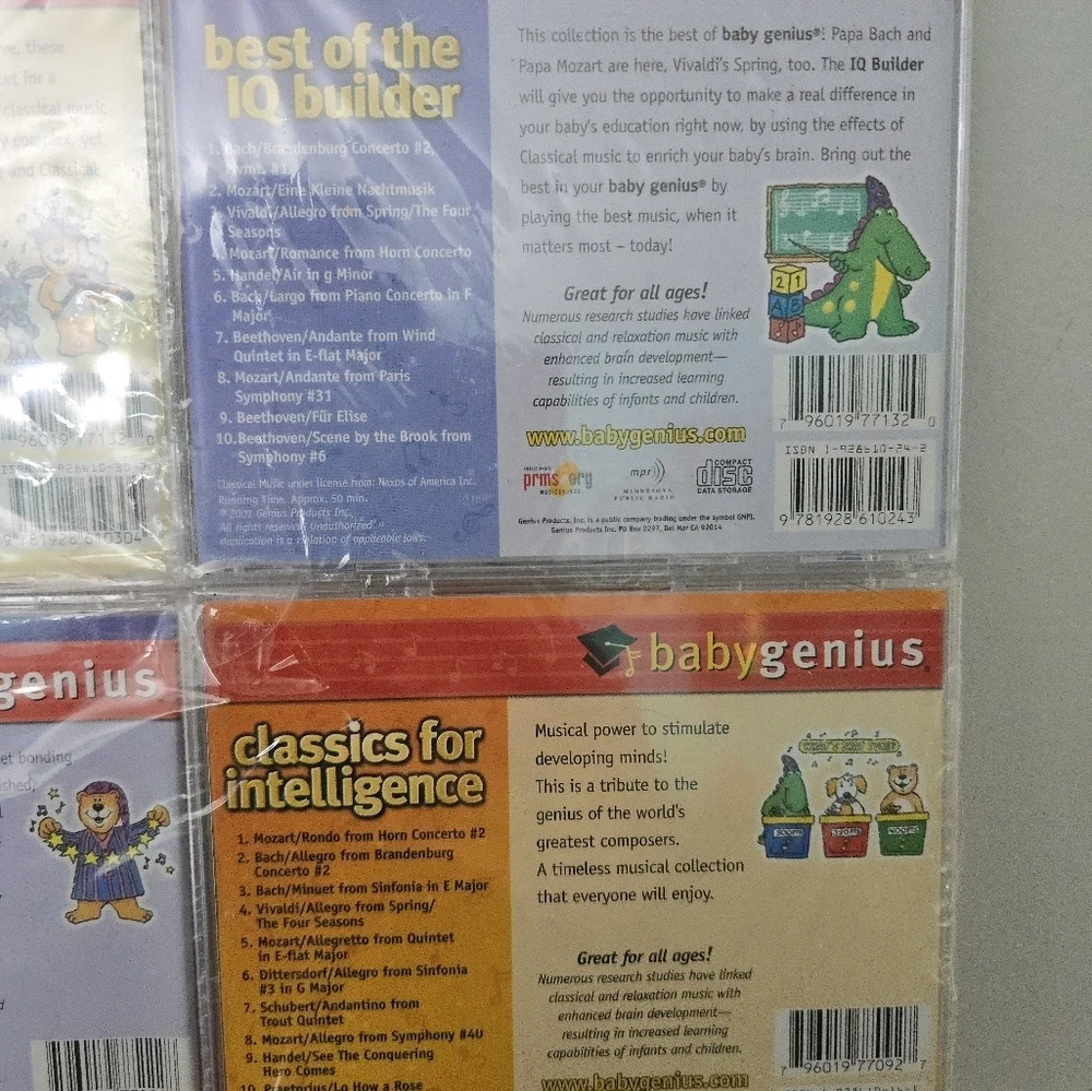 2001 Baby genius set of 4 learning cd’s classical Series